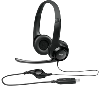 KALAM.KZ - Гарнитура Logitec, H390, Тип крепления: Дуговые, Подключение проводные, Длина кабеля 2,33 м, Чёр