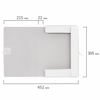 KALAM.KZ - Папка на завязках  А4, 320 гр, картонная, мелованная белая, Brauberg