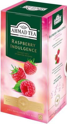 Чай черный, 25 пакетиков Ahmad Raspberry Indulgence (Малиновое лакомство)