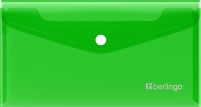 Папка-конверт на кнопке C6, 0,20 мм., зеленая Berlingo