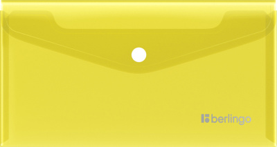 Папка-конверт на кнопке C6, 0,20 мм., "No Secret" желтая Berlingo