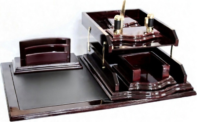 KALAM.KZ - Набор настольный 7 предметов, дерево, темно-бордовый Grand