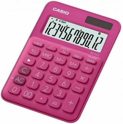 Калькулятор 12 разрядов, 2,3 x 10,5 x 14,95мм, розовый CASIO MS-20UC-RD-W-EC