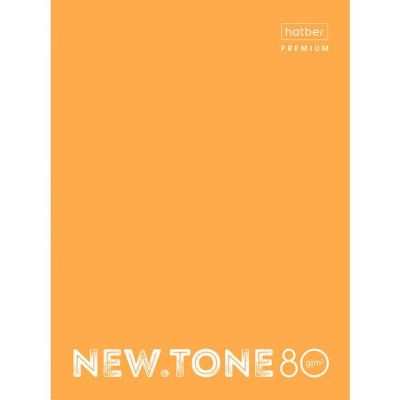 Тетрадь 80 л, А4, клетка, на 4-х кольцах, ламинация, серия "NewTone Neon - Orange","Hatber Premium"
