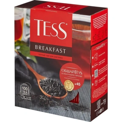 KALAM.KZ - Чай черный, 100 пакетиков Tess Breakfast