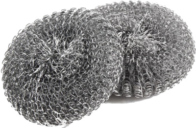 Губка для мытья посуды 2 шт в уп. металлическая "Пчелка"