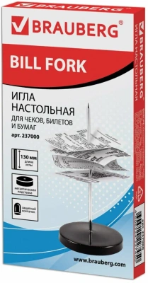 KALAM.KZ - Игла настольная для чеков и билетов Brauberg, 13 см, металлическая подставка