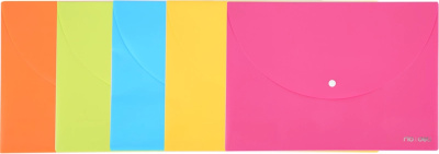 Папка-конверт на кнопке А4, 0,18 мм, ассорти Rio Deli