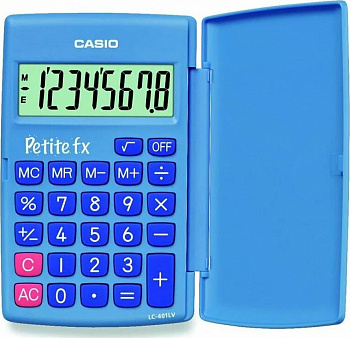 KALAM.KZ - Калькулятор карманный 8 разрядов, 10,7 x 120x 75 мм, светло-синий, CASIO LC-401LV-BU-S-EH