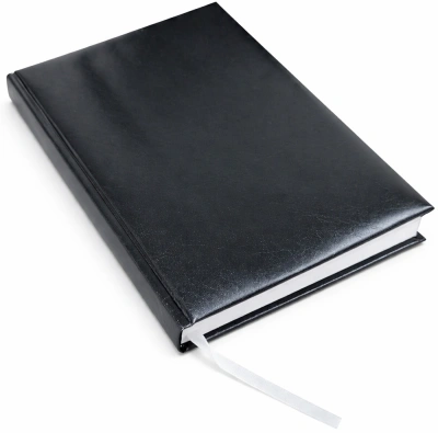 Ежедневник А5, полудатированный, 192л, кож.зам.+поролон переплет, ляссе, черный