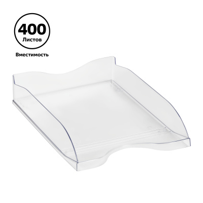 KALAM.KZ - Лоток горизонтальный А4, прозрачный Стамм Тропик