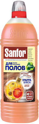Средство моющее, универсальное для пола 1л. ультра блеск, Энергия востока "Sanfor"