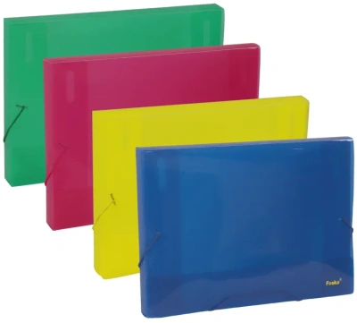 KALAM.KZ - Папка с резинкой  А4, 3см, объемная, прозрачный пластик Foska