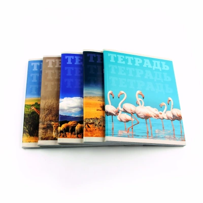 Тетрадь 80л, А5, клетка, скрепка, в мире животных, Эксмо