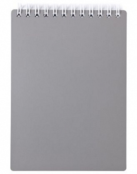 Блокнот 80л, А5, "Hatber", клетка, пластиковая обложка, на гребне, серия "Metallic - Серый"