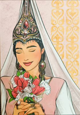 Блокнот 96л, А5, клетка, интегральная обложка, "Саукеле"