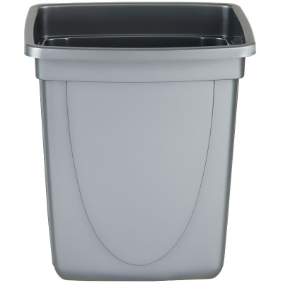 KALAM.KZ - Корзина для бумаг 12л, цельная с вращающейся крышкой, серый металлик Стамм