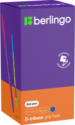 KALAM.KZ - Ручка шариковая, 0.7мм, синяя, Berlingo "Tribase grip fuze"