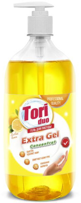 Средство для мытья посуды 900мл, "Tori" Лимон, с дозатором
