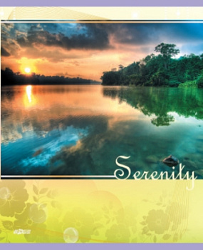 Тетрадь 96л, А5, клетка, скрепка, "Serenity", КФОБ