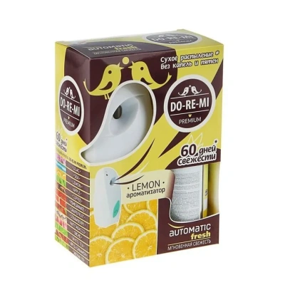 Освежитель воздуха 250мл, До-Ре-Ми премиум automatic осн. блок "Лимон" с 2мя.бат