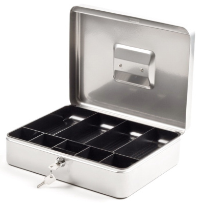 Ящик для денег, 250x180x90мм, 2ключа, серый стальной ProfiOffice