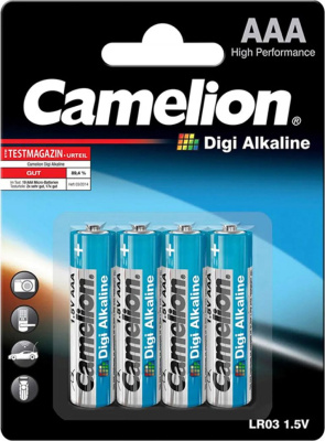 Батарейка AAA,1.5V, Digi Alkaline, (блистер 4шт) Camelion