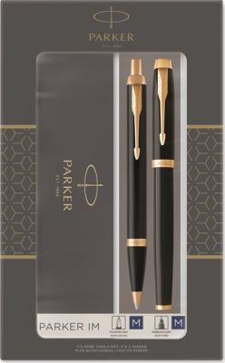 KALAM.KZ - Набор подарочный, ручка шариковая и ручка перьевая IM Black GT Parker