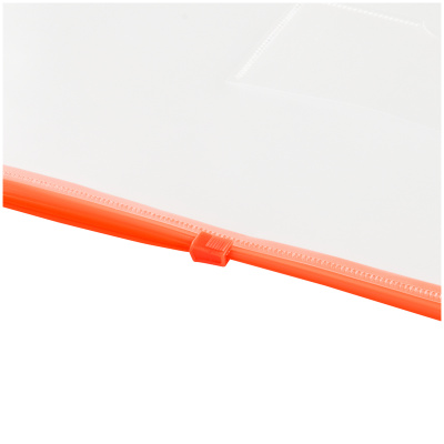 KALAM.KZ - Папка с бегунком А4, 150мкр, прозрачная, карман, молния красная, OfficeSpace