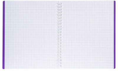 Тетрадь 80л, А5, клетка, пластиковая обложка, на гребне, серия "Canvas - Фиолетовая","Hatber"