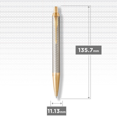 KALAM.KZ - Ручка шариковая Parker IM Premium Warm Silver (grey) GT, 1,0 мм М, синяя 1931687