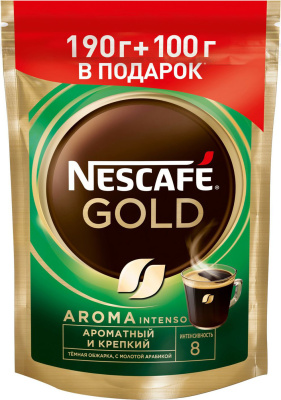 Кофе растворимый 290гр Nescafe Gold, м/у
