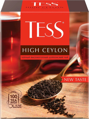 Чай черный, 100 пакетиков Tess High Ceylon