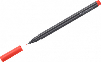 KALAM.KZ - Ручка капилярная, 0,4мм, трехгранная форма, антискользящая зона, красная Faber-Castell