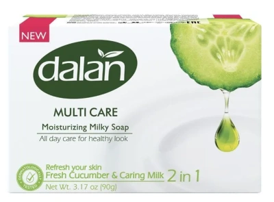 Мыло туалетное 150гр Мульти уход огурец и молоко "Dalan"