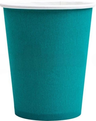 Стакан бумажный, 250 мл, d 80 мм, бирюзовый, (50 шт в уп)