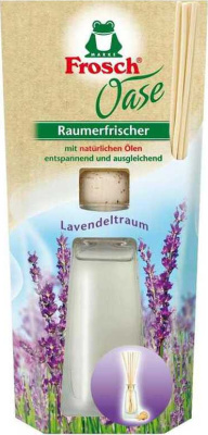 Освежитель-Аромадиффузор 90мл, Frosch с эфирными маслами с палочками, "Лаванда"