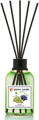 Освежитель-Аромадиффузор 110мл, Pierre Cardin с эфирными маслами с палочками, "Виноград"