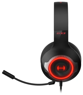 KALAM.KZ - Гарнитура Edifier G33 дуговые, микрофон, USB, регулятор громкости, RGB, кабель 2,5м