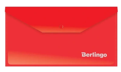Папка-конверт на кнопке C6, 0,18 мм., красная Berlingo