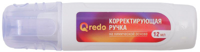 Корректирующая ручка 12мл, пласт. наконечник Qredo
