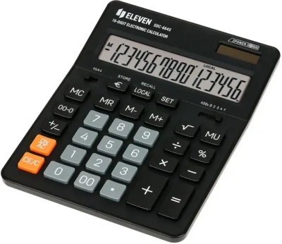 Калькулятор 16 разрядов, 15.5x20.5см, черный Eleven