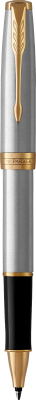 KALAM.KZ - Ручка роллерная Parker Sonnet Stainless Steel GT, 0,8 мм F, черная 1931506