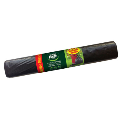 Пакет для мусора на 200л., XXXL суперпрочные,10шт, черные, Master Fresh