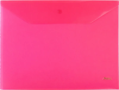 Папка-конверт на кнопке А4, 180мкм, пластиковая, красная, "Hatber"