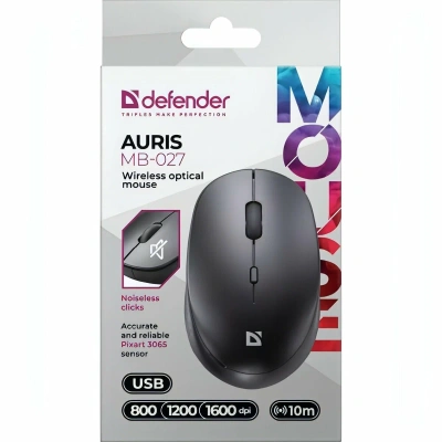 KALAM.KZ - Мышь беспроводная Defender Auris MB-027 бесшумная черный