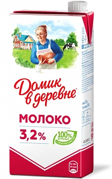 KALAM.KZ - Молоко 0,95л, 3,2 % "Домик в деревне"