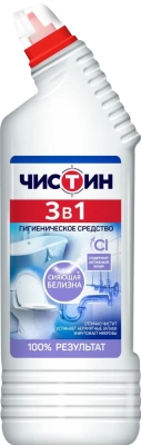 Чистящее средство для сантехники 750 мл, гель 3в1 Чистин, активный хлор