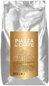 KALAM.KZ - Кофе в зернах Piazza del Caffe Crema Vellutata 1000гр  жар.в/с в мягкой упаковке с клапаном 