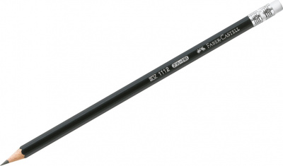 Карандаш простой HB, с ластиком, шестигранная форма, Faber Castell